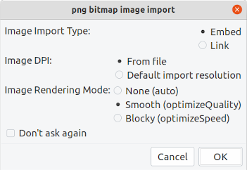Inkscape png Import Options